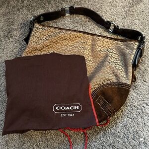 Vintage Coach Logo Hobo Shoulder Handbag